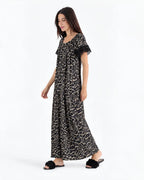 Women's Short-Sleeve Lace-Trim Abaya