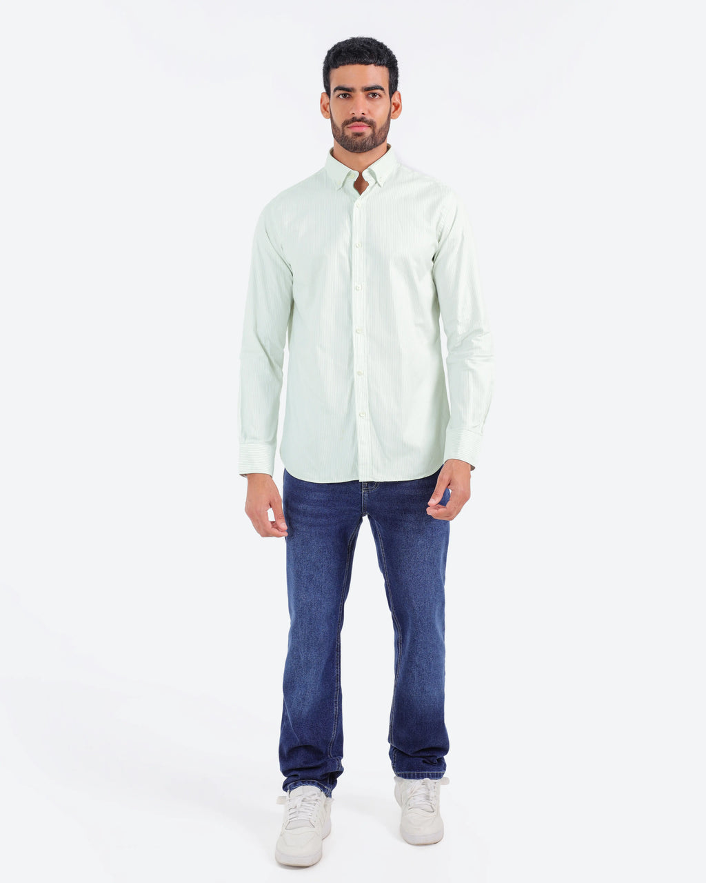 قميص مقلم اكسفور بكم *m-2xl*BeNeshty