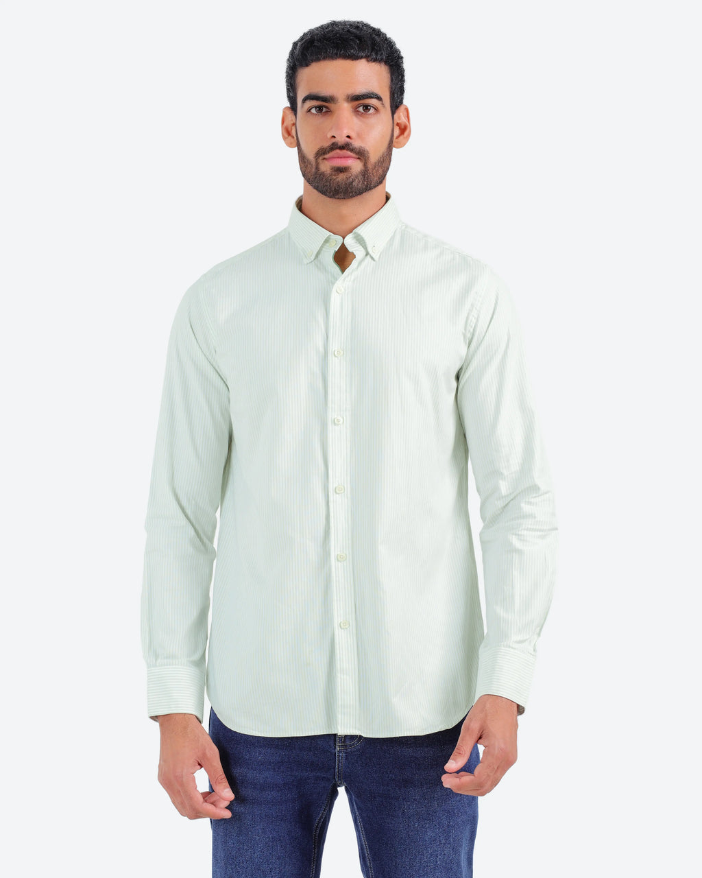 قميص مقلم اكسفور بكم *m-2xl*BeNeshty