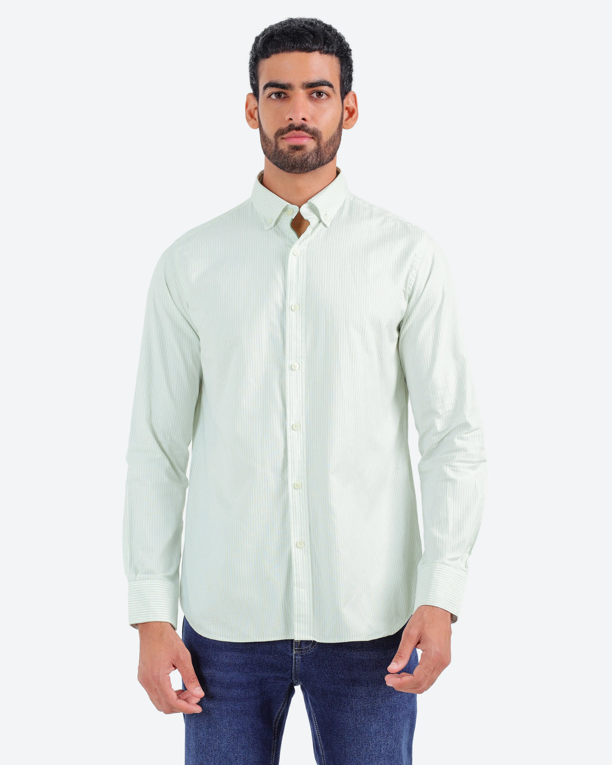 قميص مقلم اكسفور بكم *m-2xl*BeNeshty