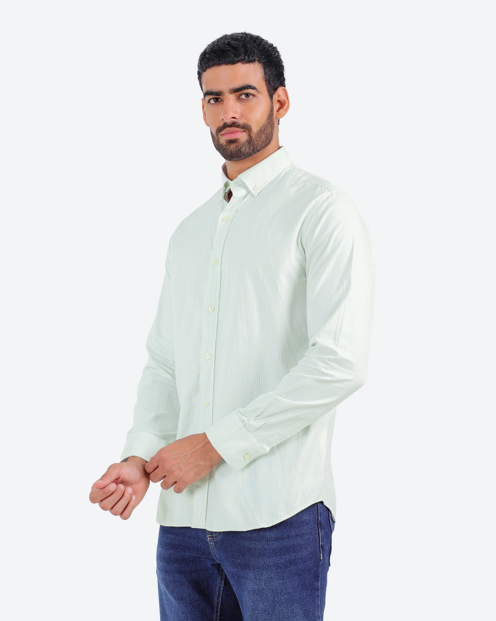 قميص مقلم اكسفور بكم *m-2xl*BeNeshty
