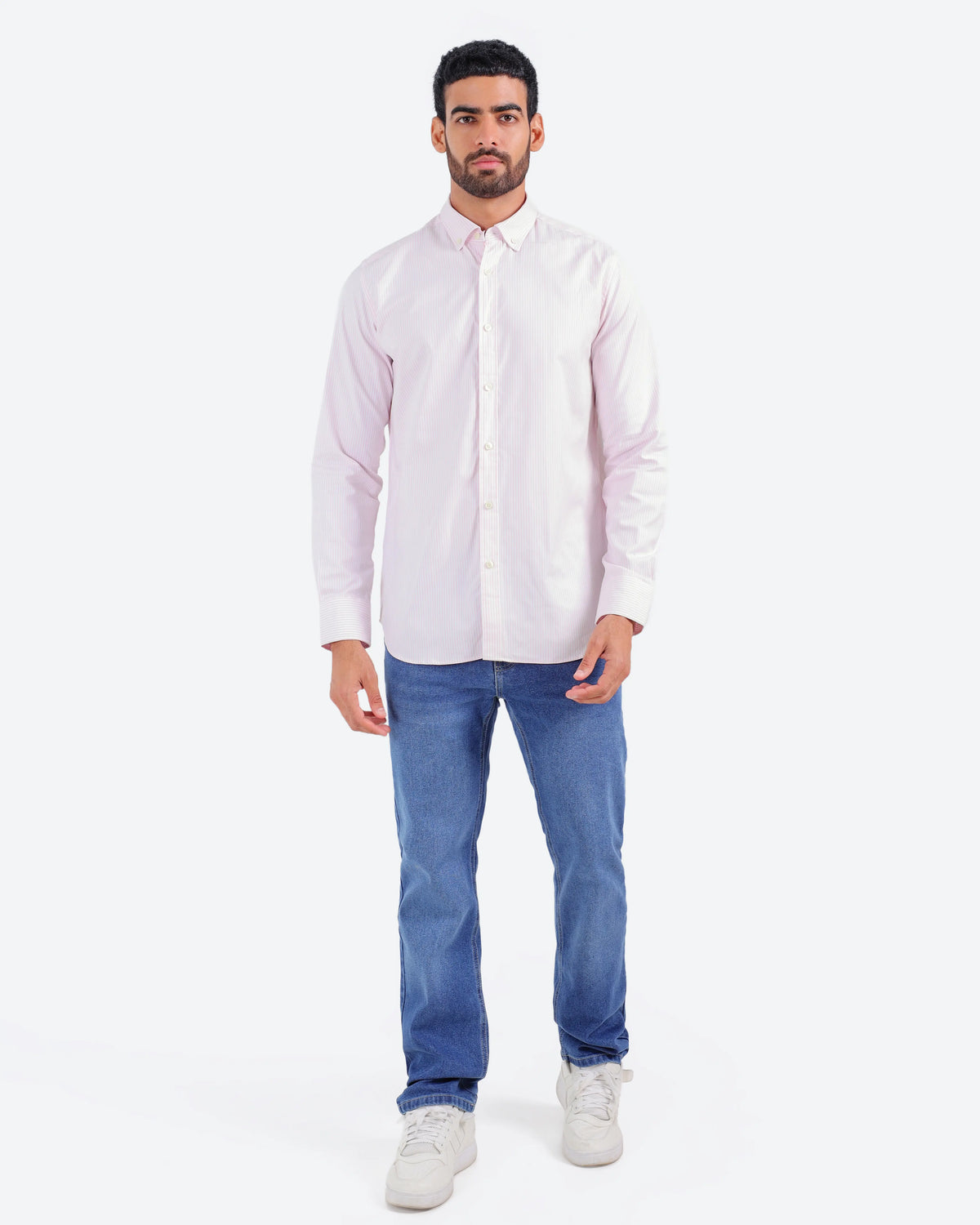 قميص مقلم اكسفور بكم *m-2xl*BeNeshty