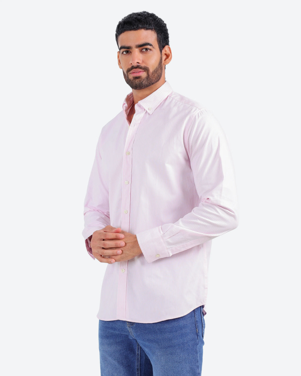 قميص مقلم اكسفور بكم *m-2xl*BeNeshty