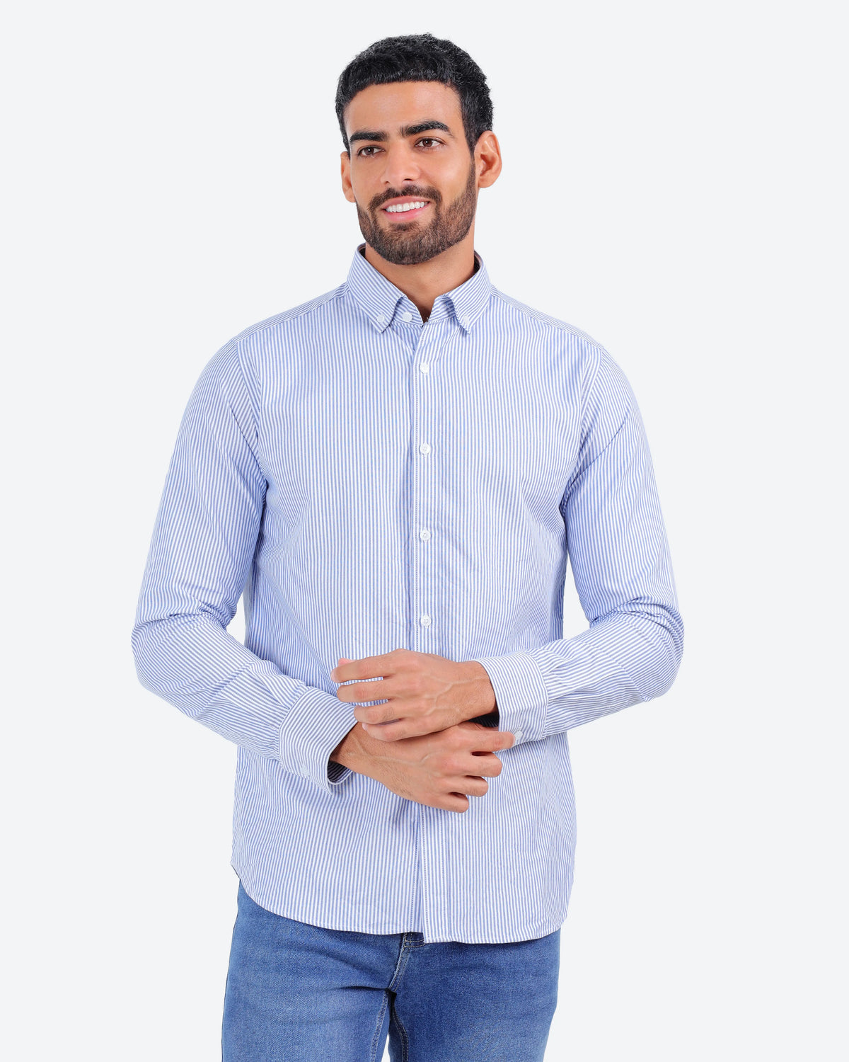 قميص مقلم اكسفور بكم *m-2xl*BeNeshty