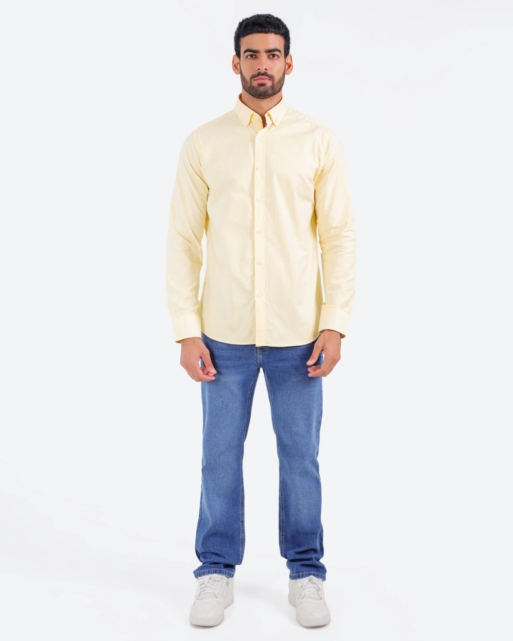 قميص مقلم اكسفور بكم *m-2xl*BeNeshty