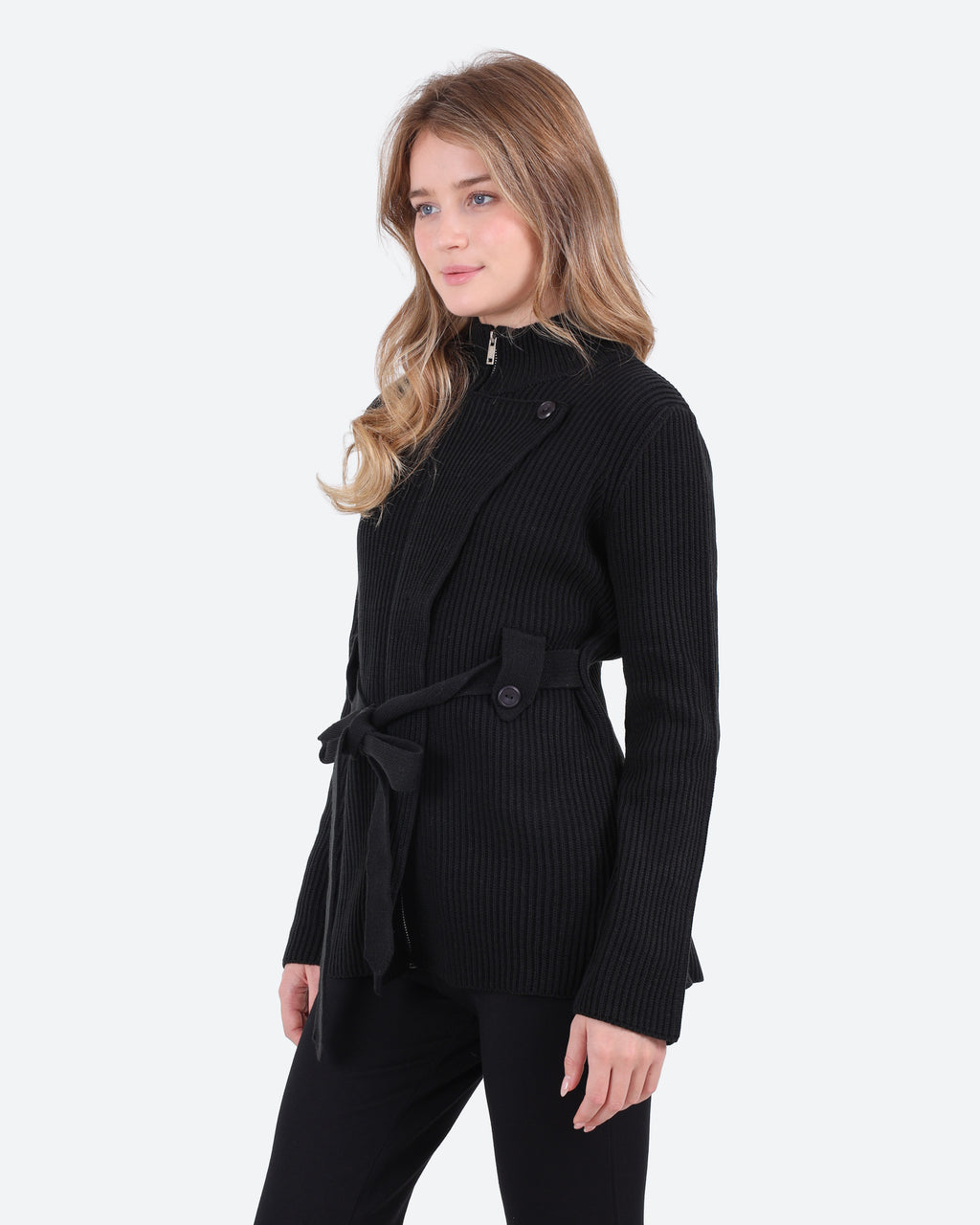 Women's Belted Knit Jacket
