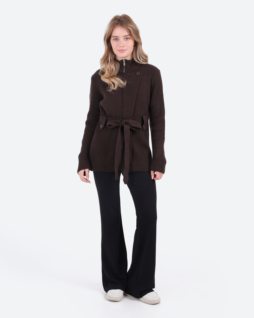 Women's Belted Knit Jacket