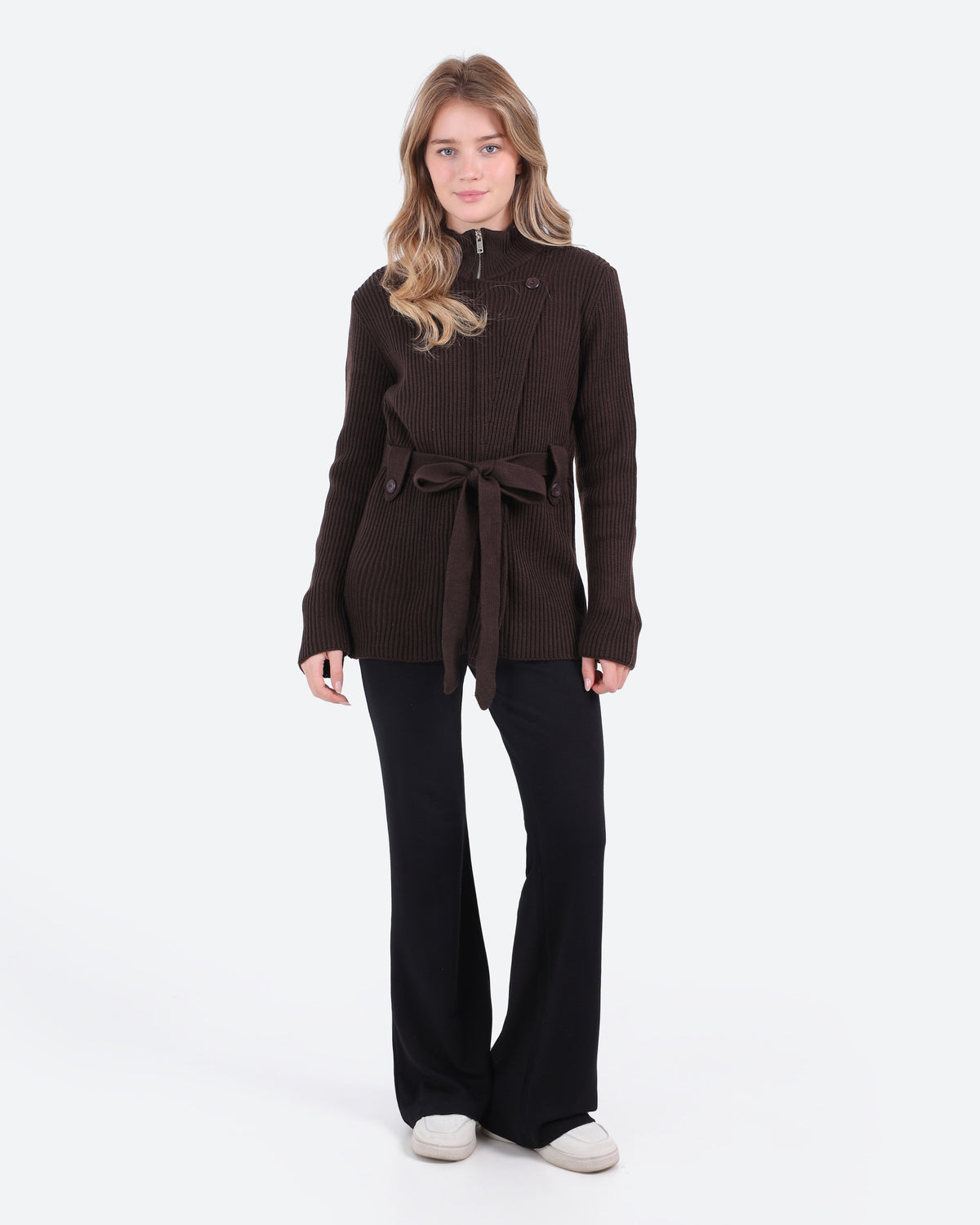 Women's Belted Knit Jacket