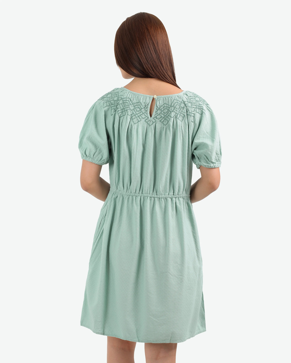 Women's Short-Sleeve Embroidered Dress