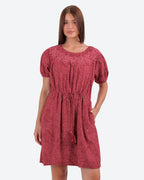 Women's Short-Sleeve Embroidered Dress