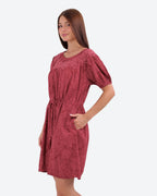Women's Short-Sleeve Embroidered Dress