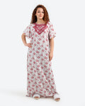 Women's Short-Sleeve Lace-Trim Abaya