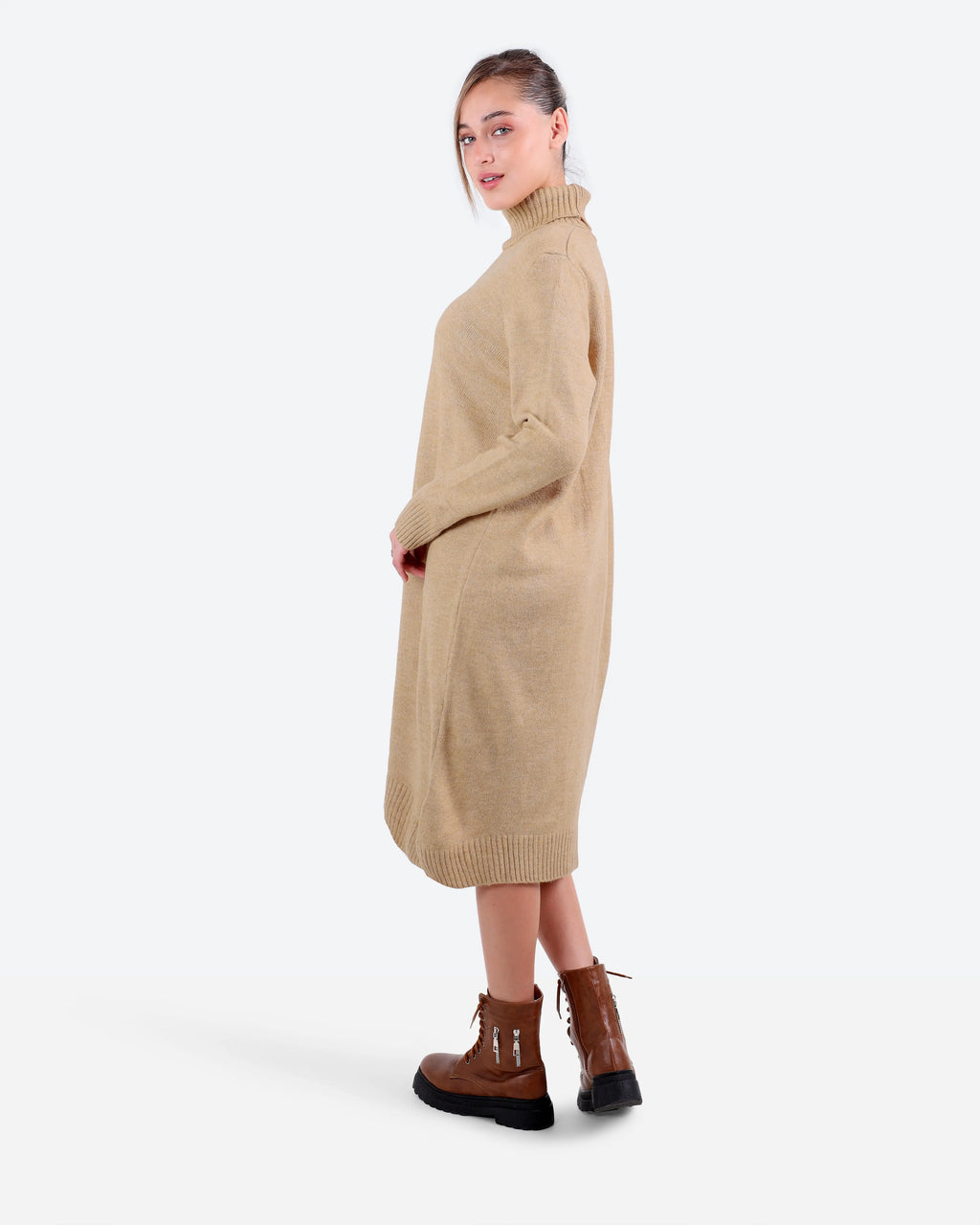 Women's Knit High-Neck Dress
