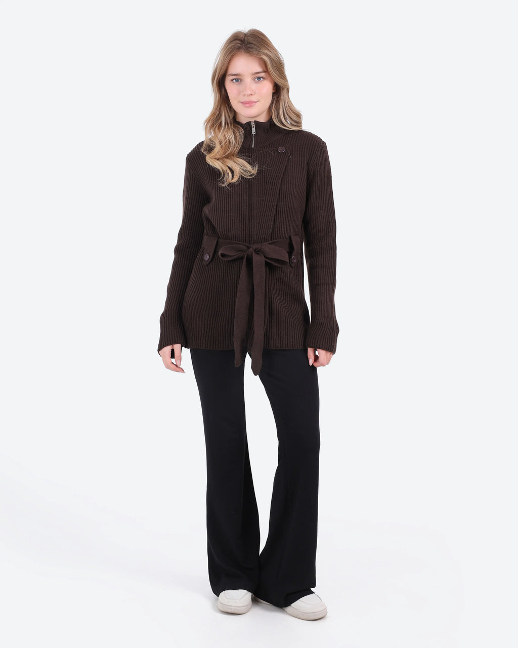 Women's Belted Knit Jacket