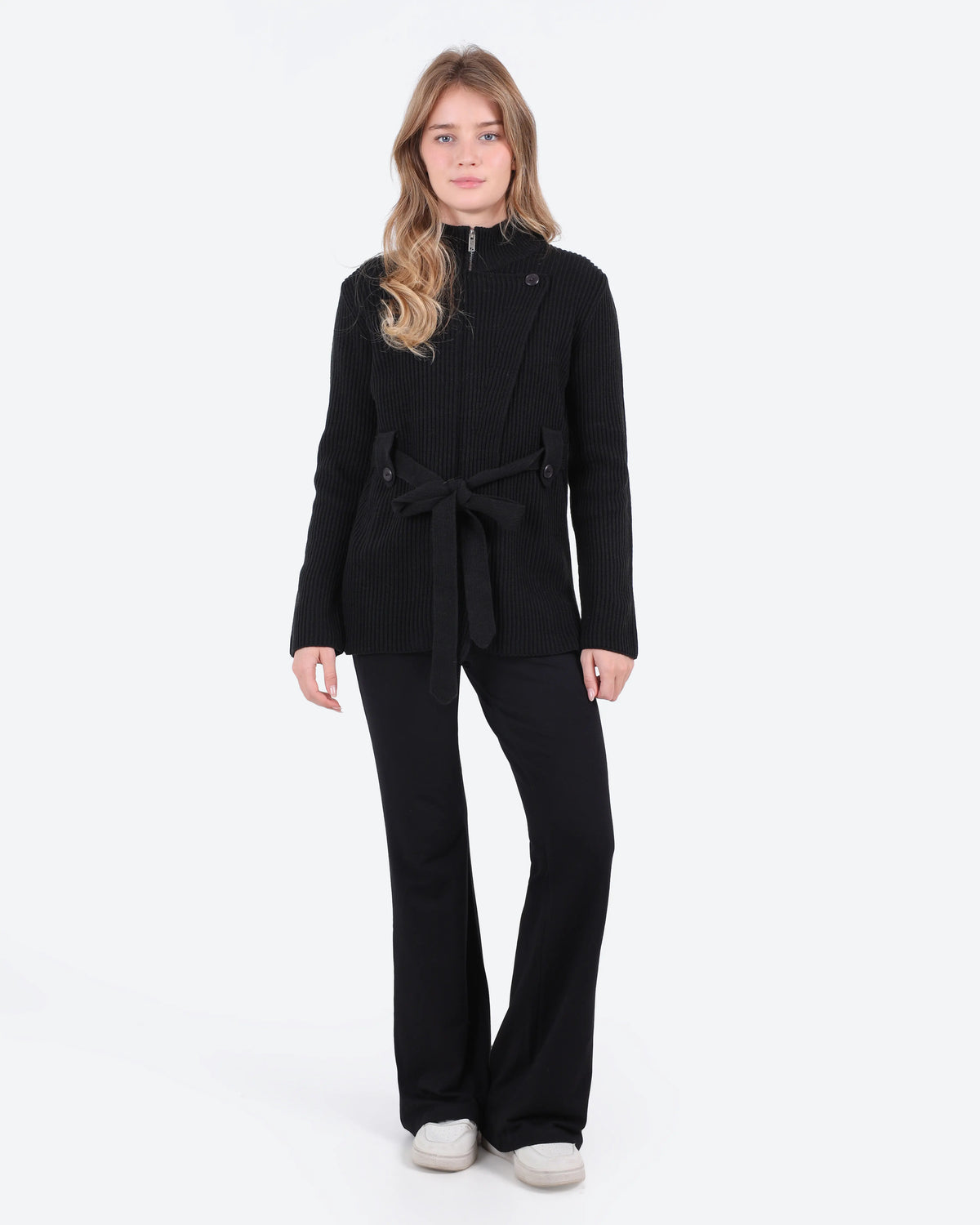Women's Belted Knit Jacket