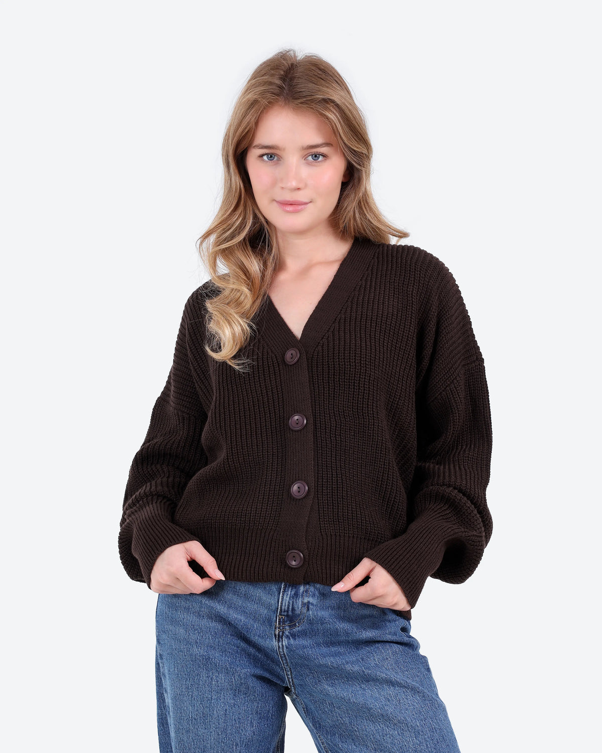 Women's Cropped Knit Cardigan