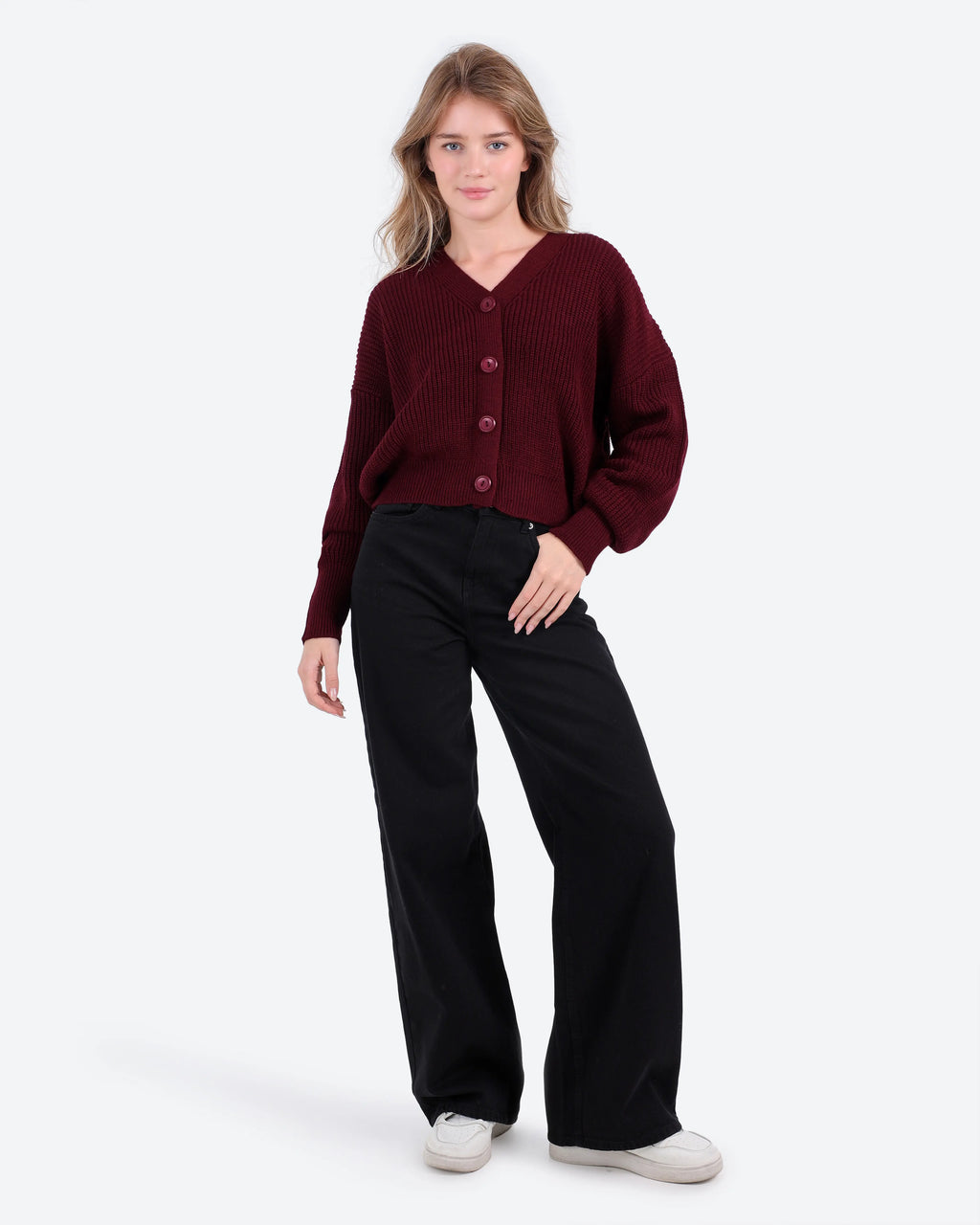 Women's Cropped Knit Cardigan