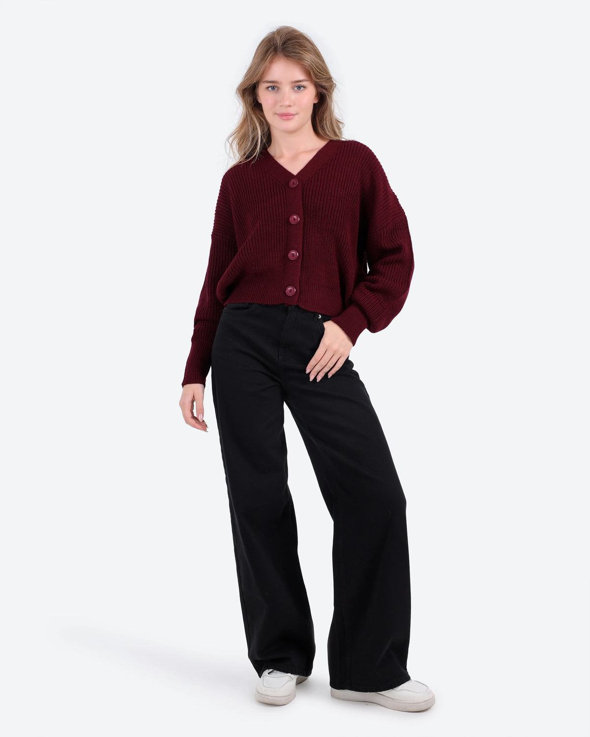 Women's Cropped Knit Cardigan