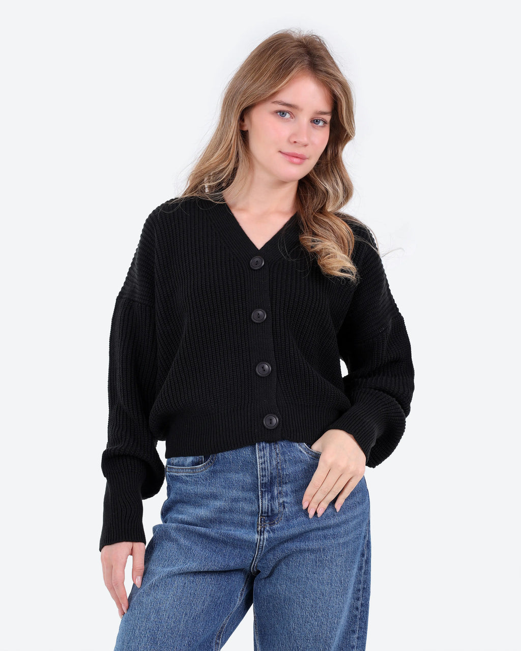 Women's Cropped Knit Cardigan