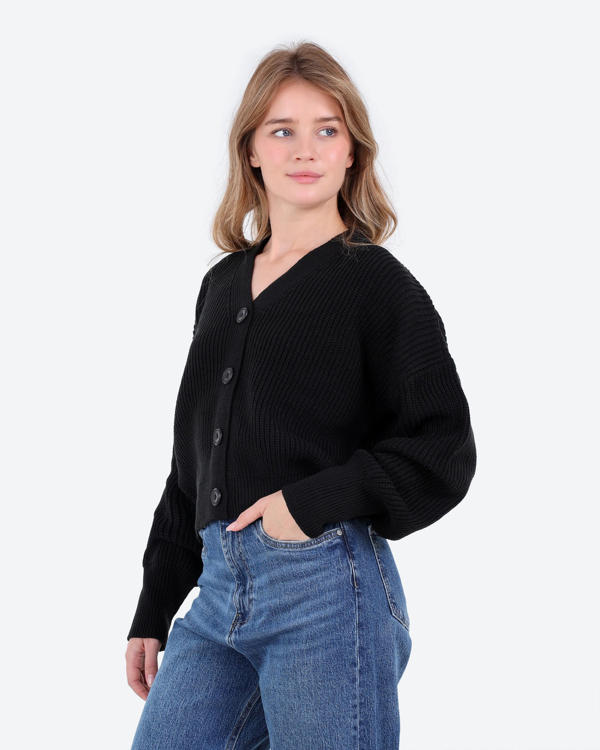 Women's Cropped Knit Cardigan