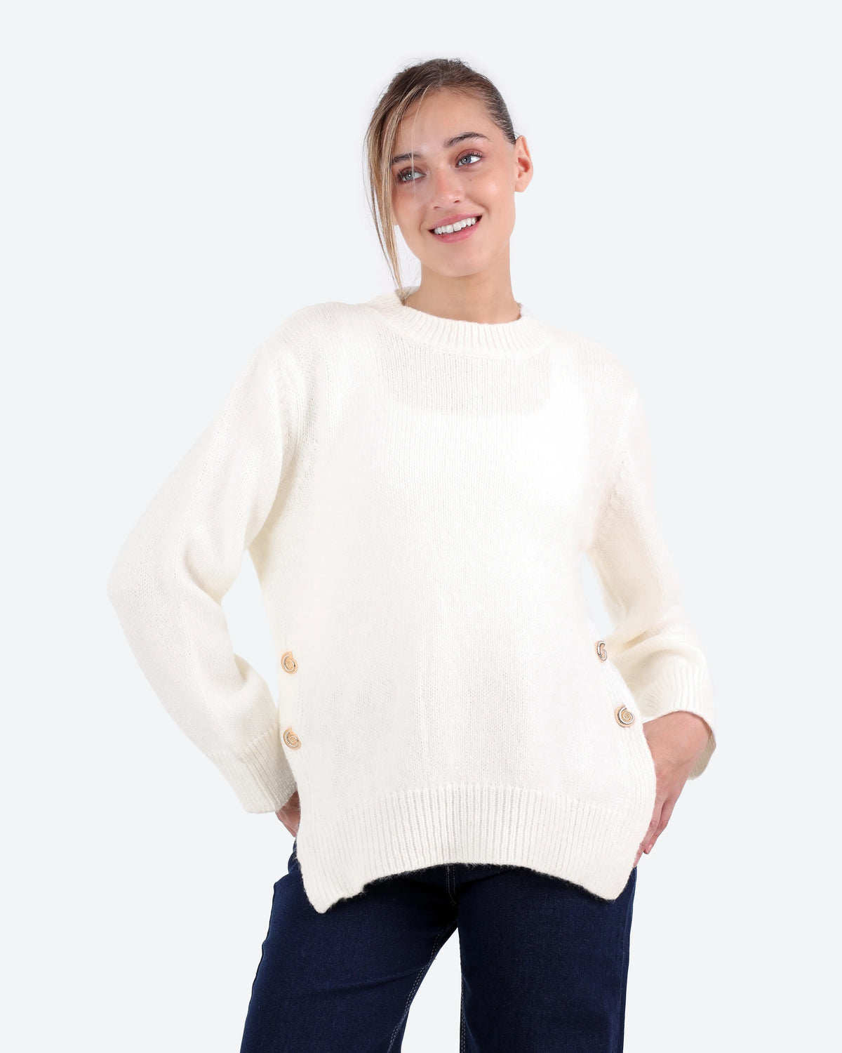 Women's Button-Detail Jumper