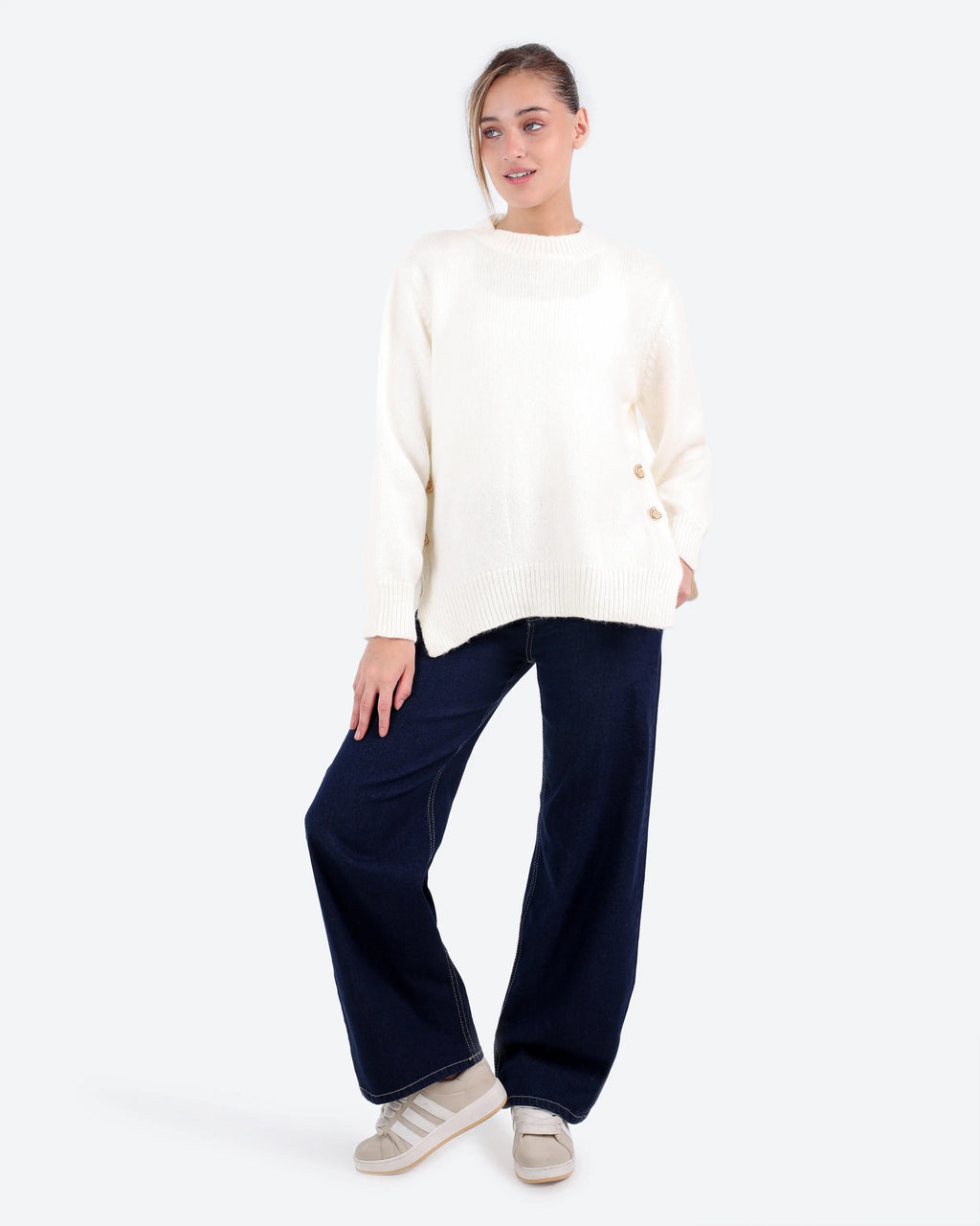 Women's Button-Detail Jumper