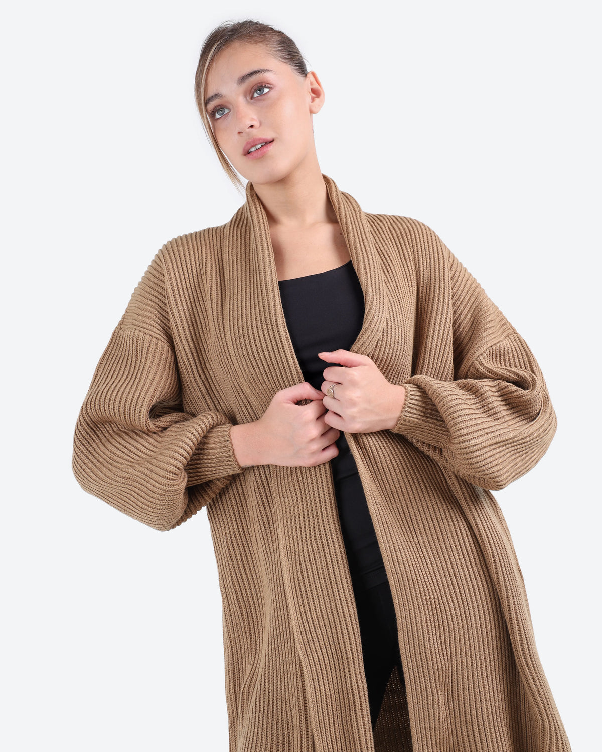 Women's Long Ribbed Cardigan