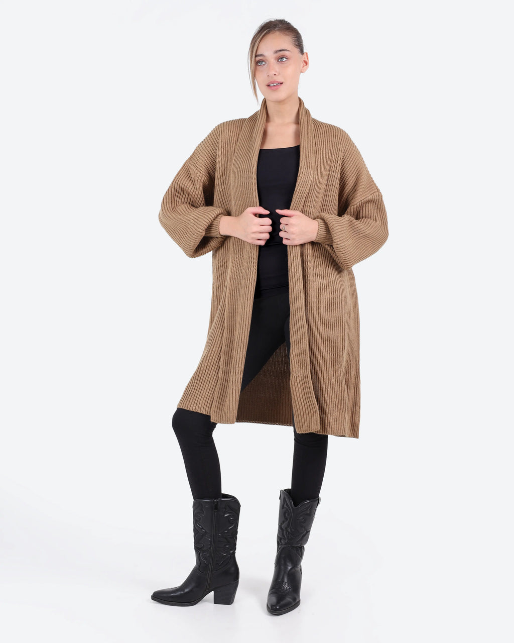 Women's Long Ribbed Cardigan