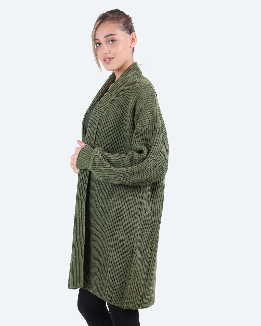 Women's Long Ribbed Cardigan