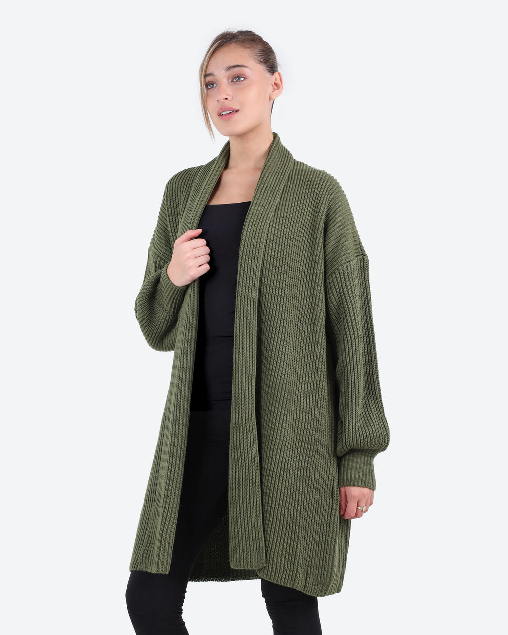 Women's Long Ribbed Cardigan