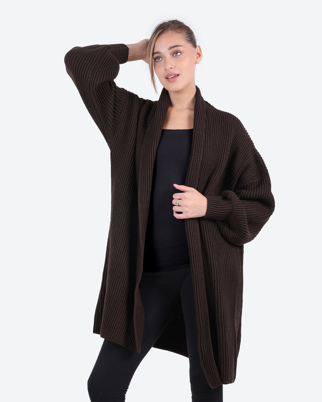 Women's Long Ribbed Cardigan