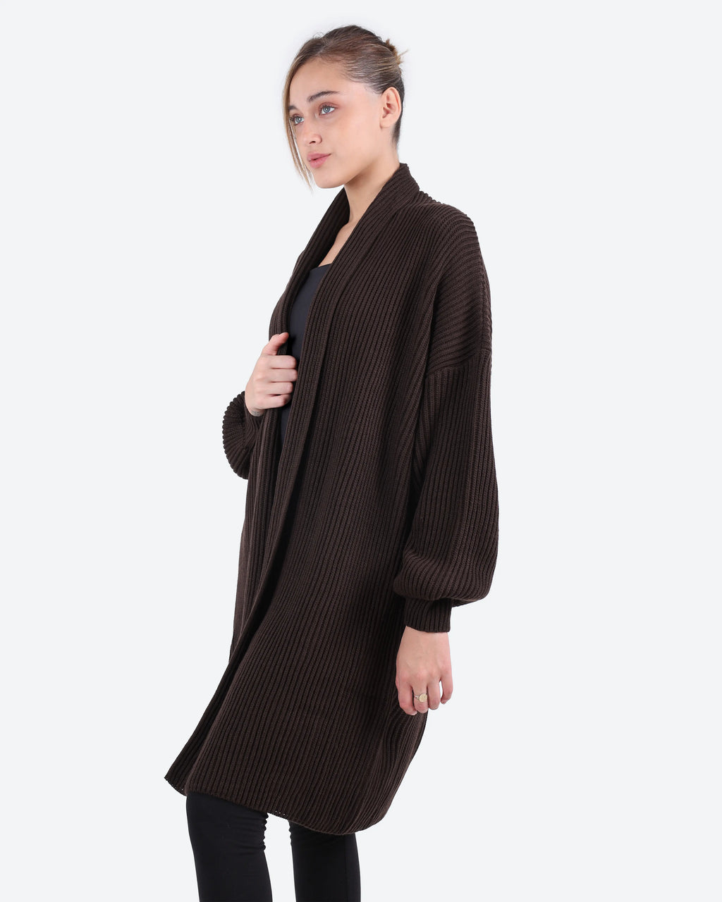Women's Long Ribbed Cardigan