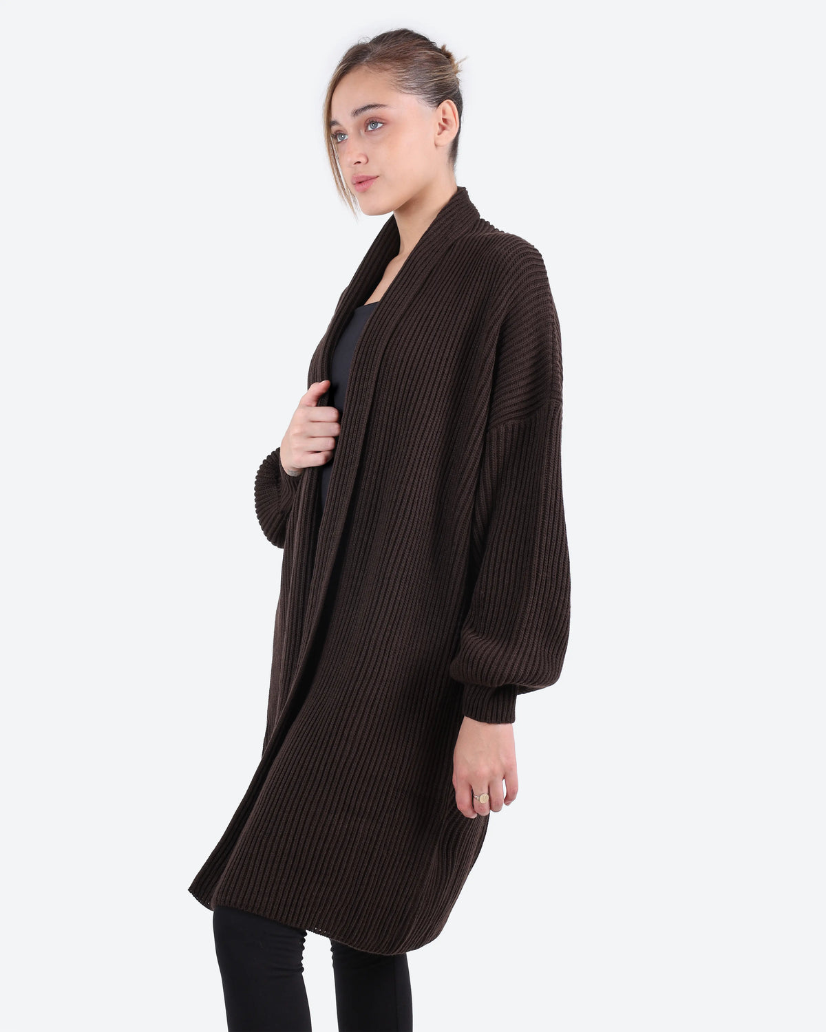 Women's Long Ribbed Cardigan
