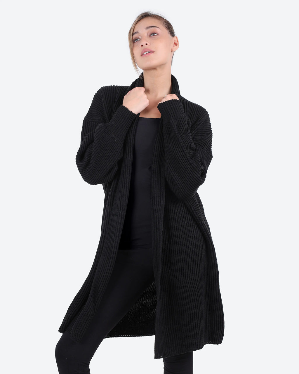 Women's Long Ribbed Cardigan