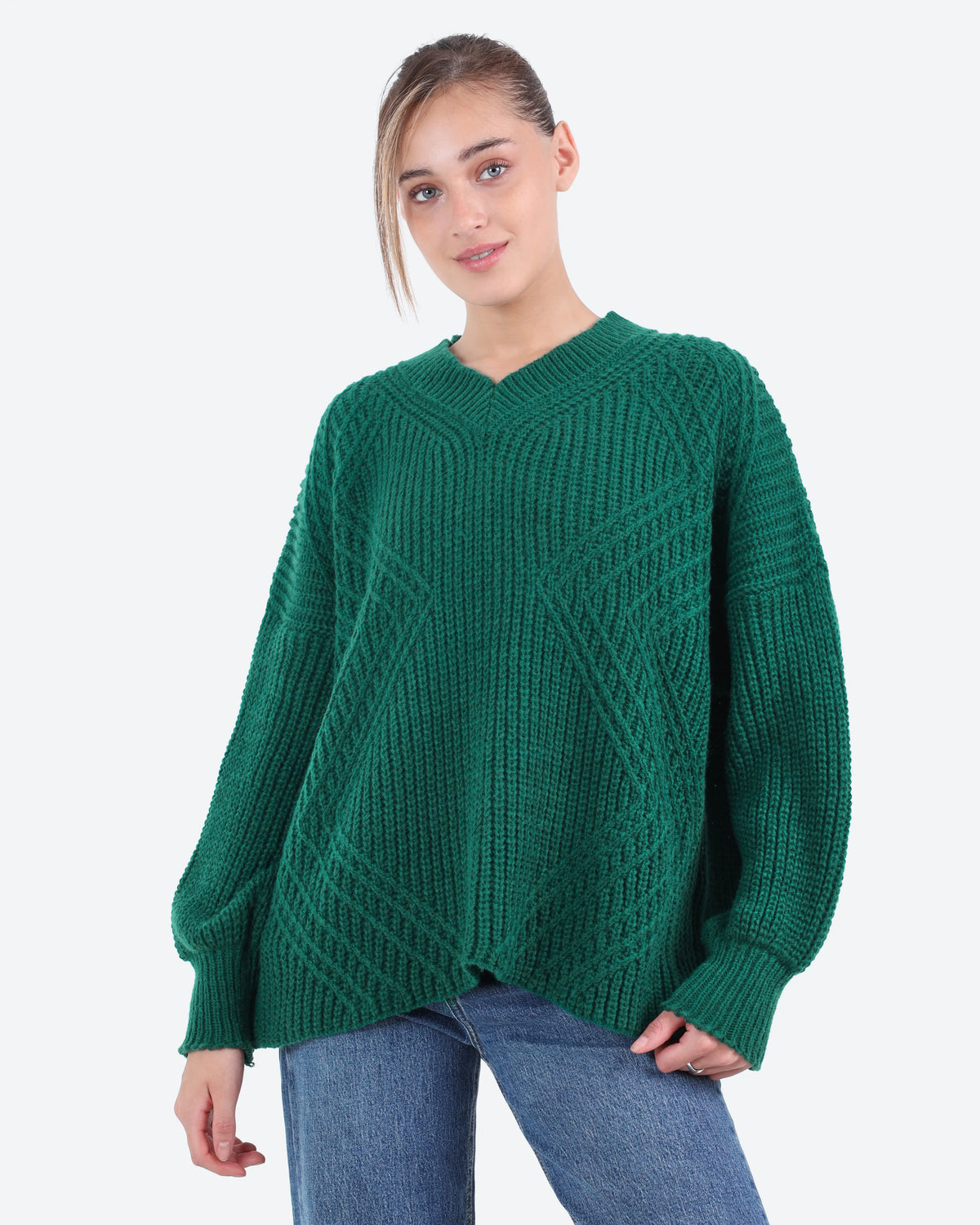 Women's Oversized Textured Knit Sweater