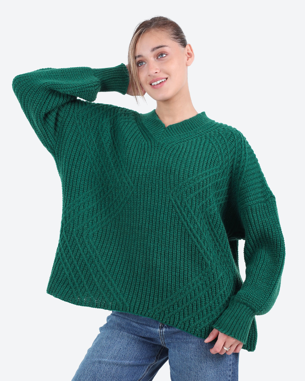 Women's Oversized Textured Knit Sweater
