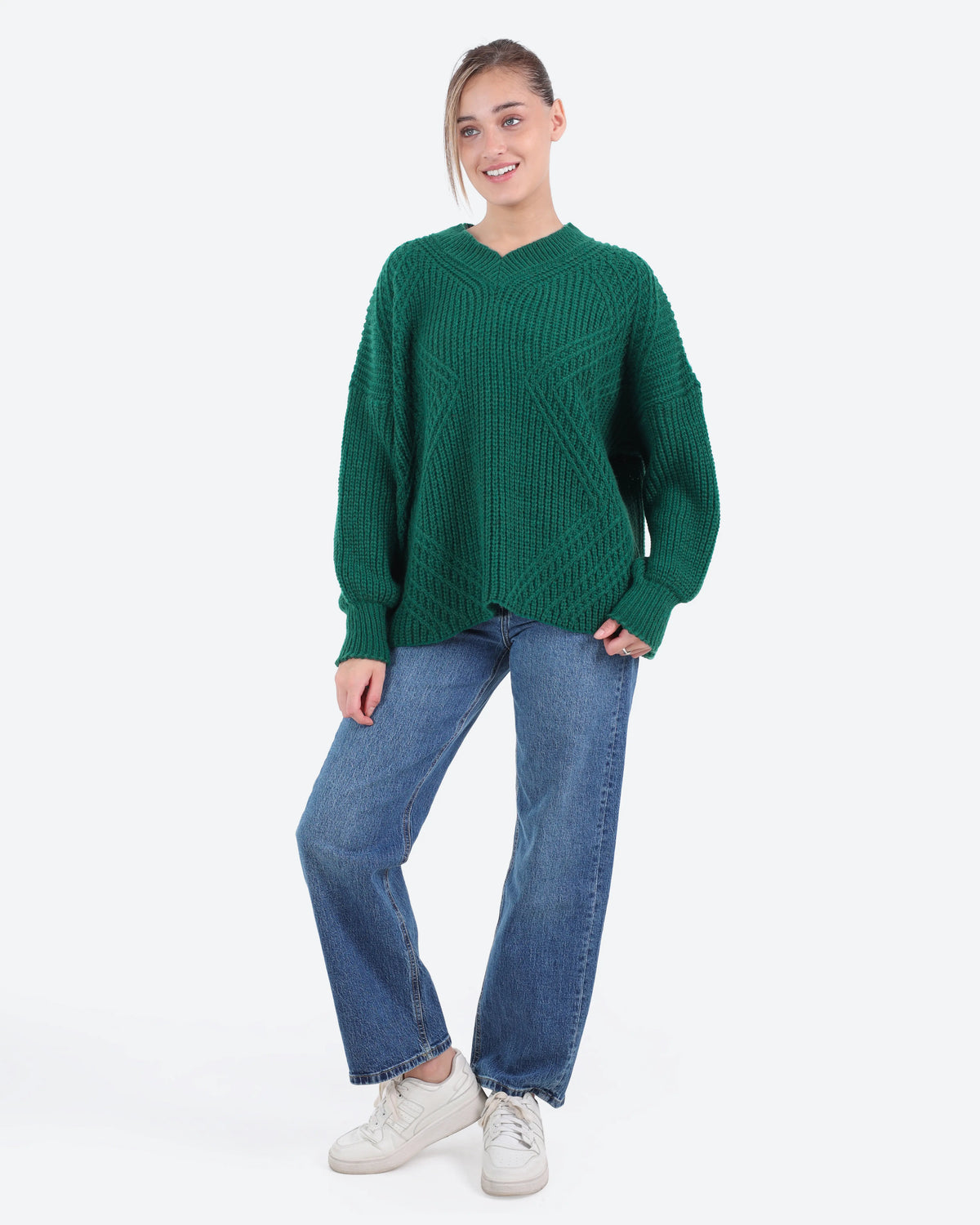 Women's Oversized Textured Knit Sweater