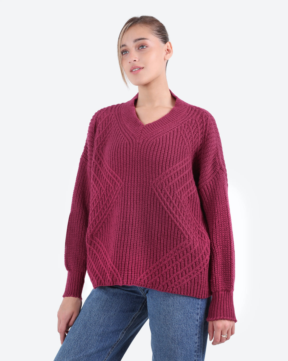 Women's Oversized Textured Knit Sweater