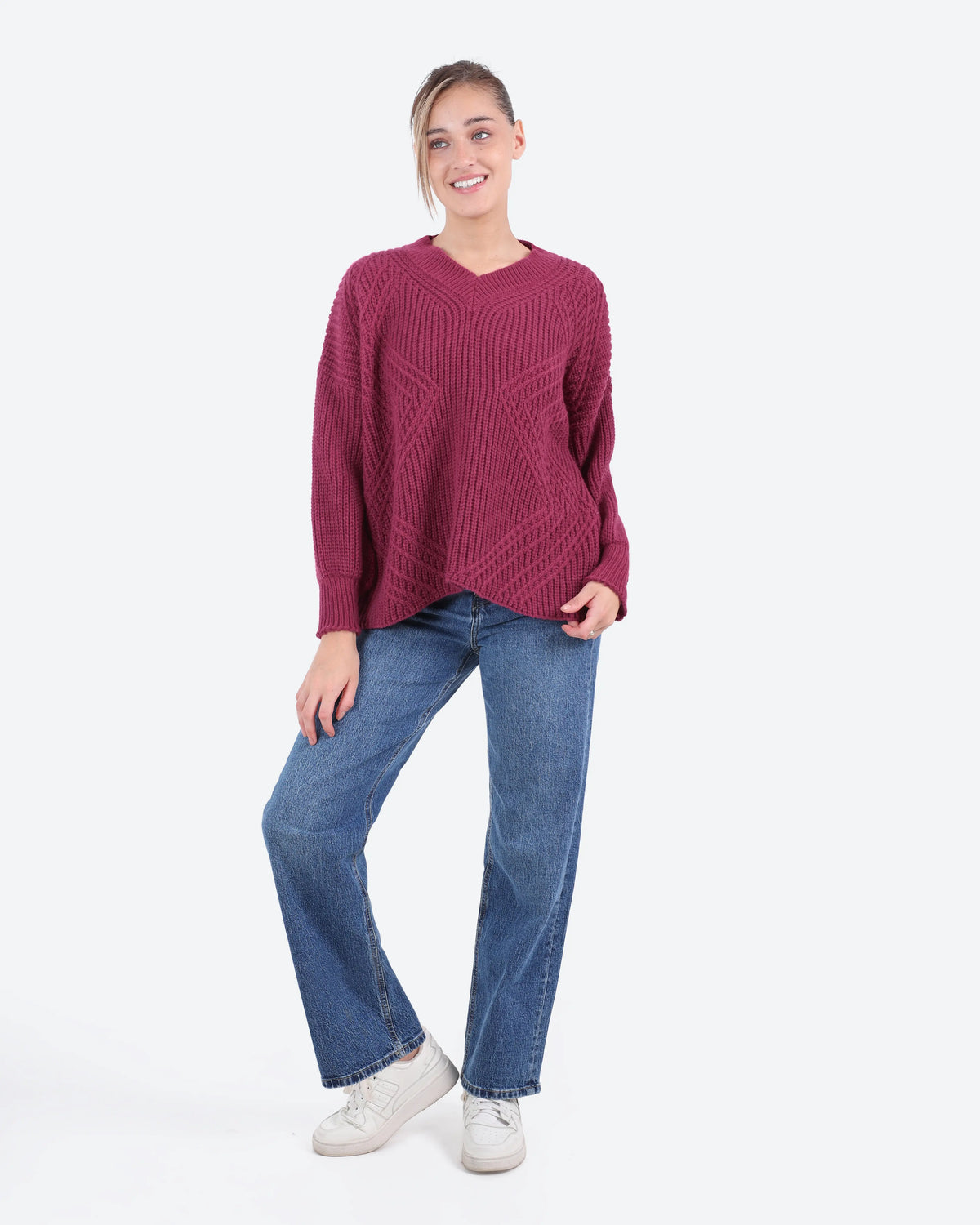 Women's Oversized Textured Knit Sweater