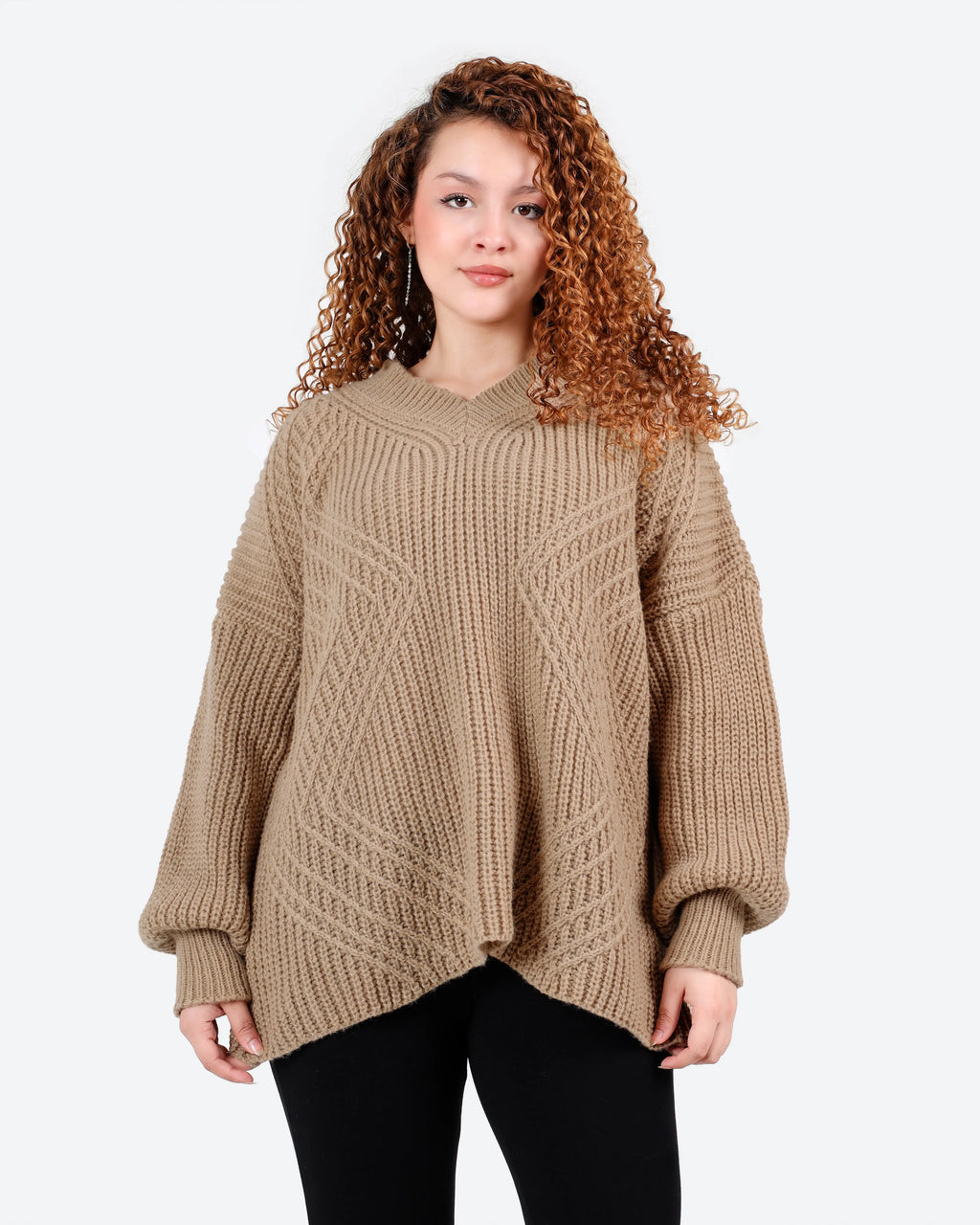 Women's Oversized Textured Knit Sweater