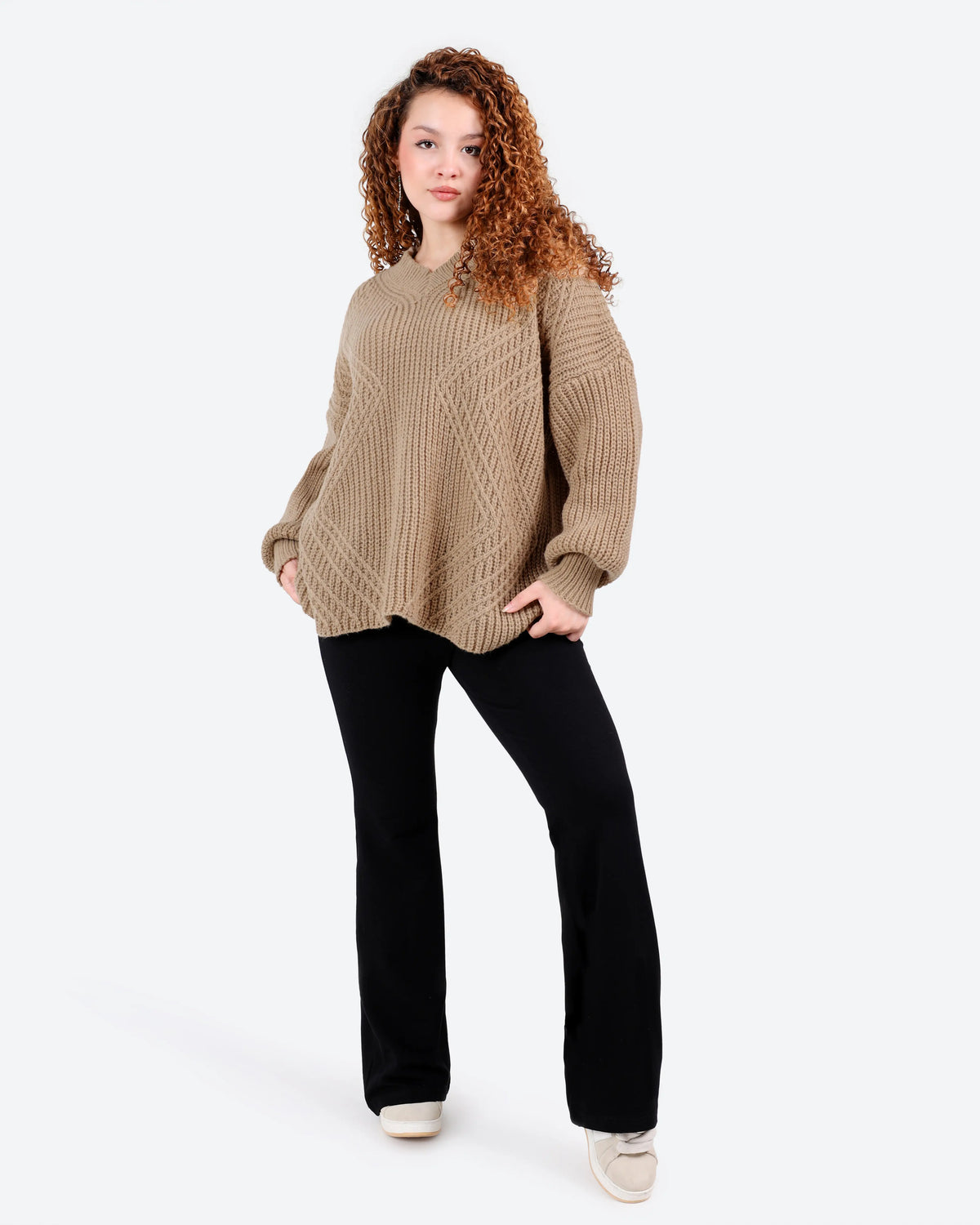 Women's Oversized Textured Knit Sweater