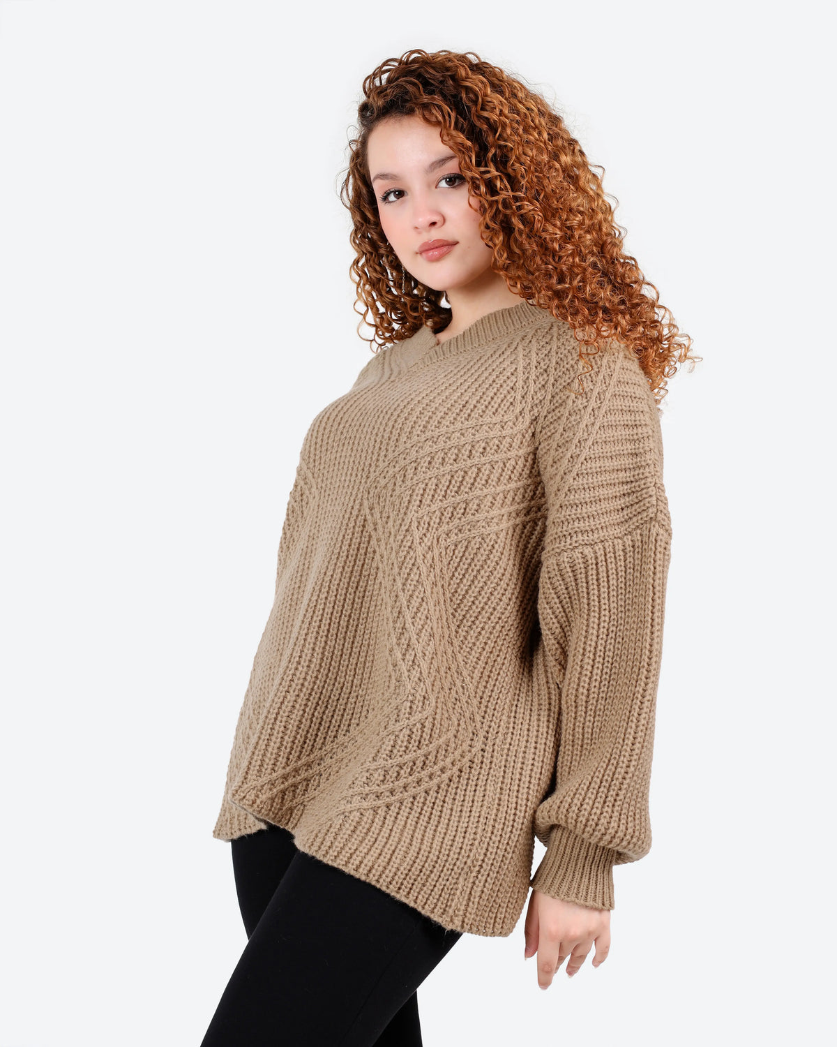 Women's Oversized Textured Knit Sweater