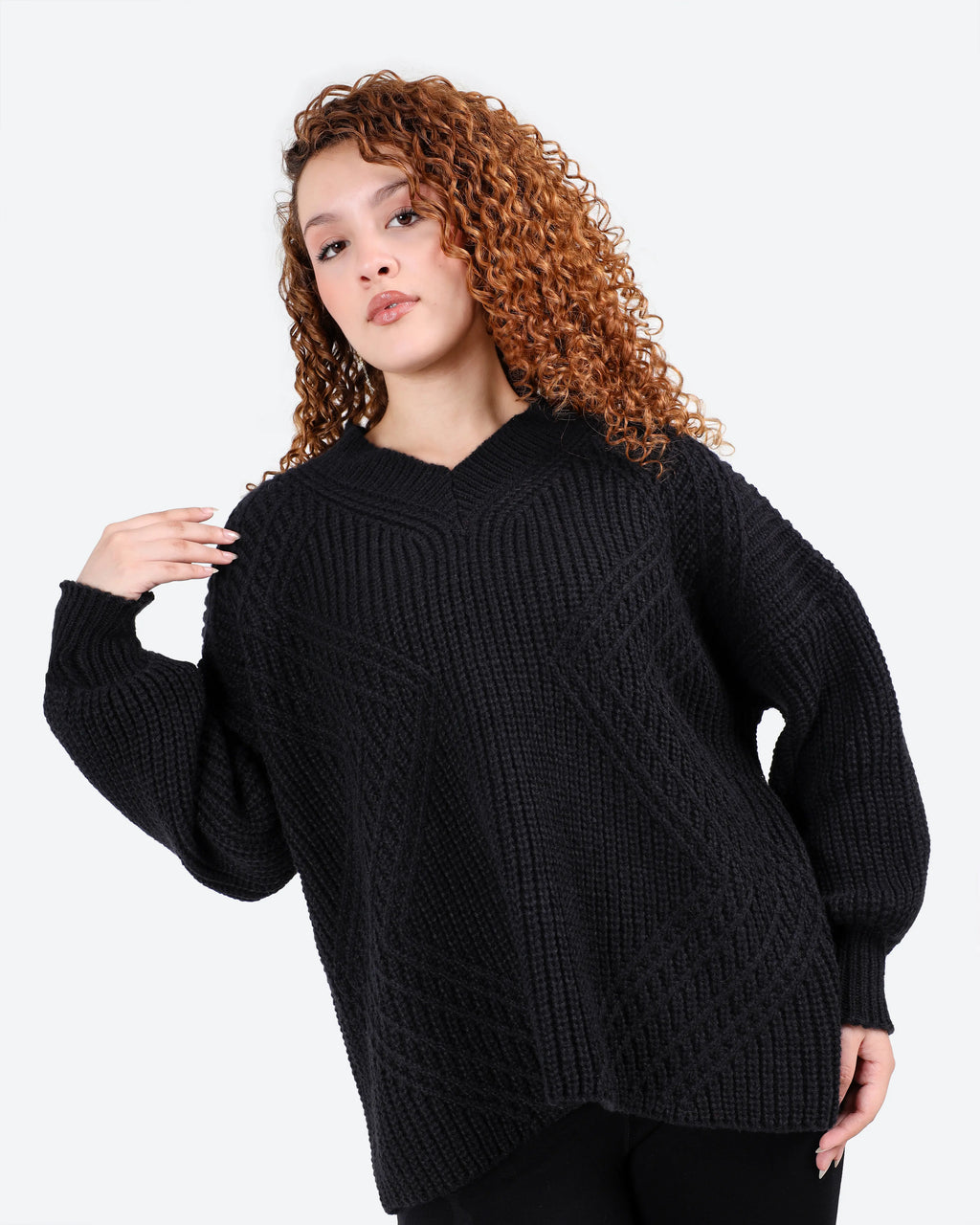 Women's Oversized Textured Knit Sweater