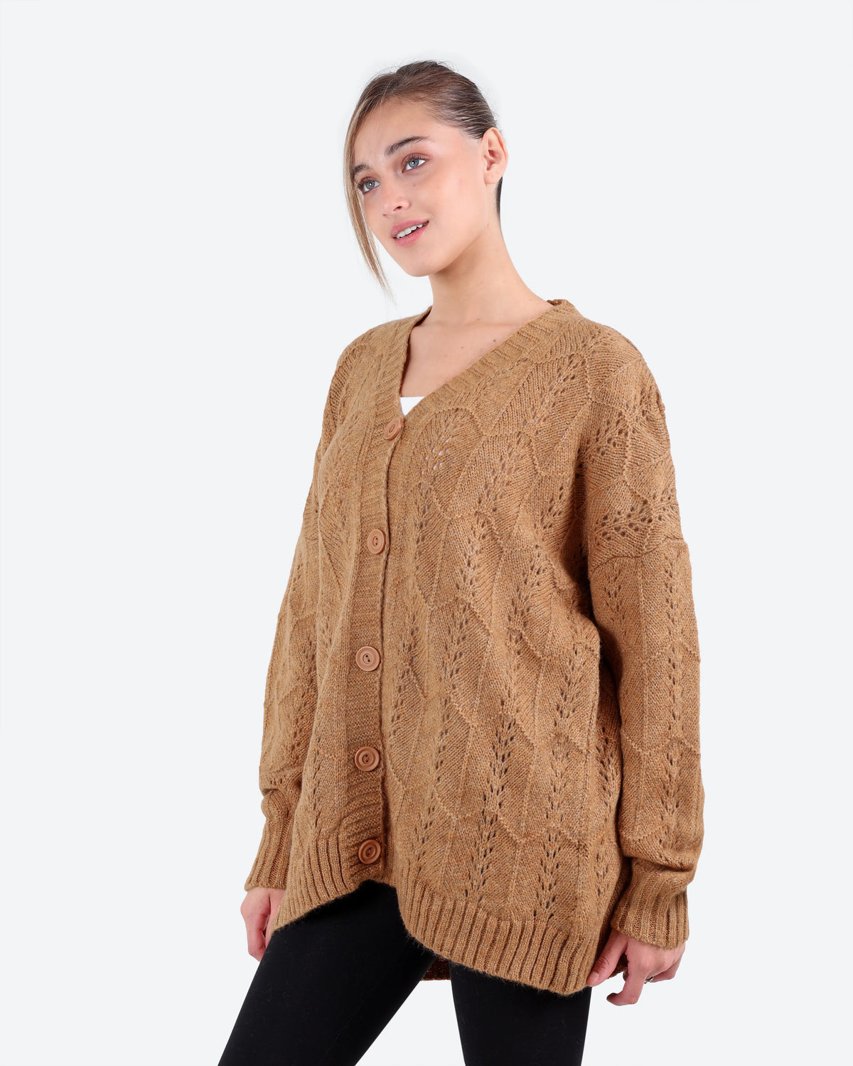 Women's Pointelle Knit Cardigan