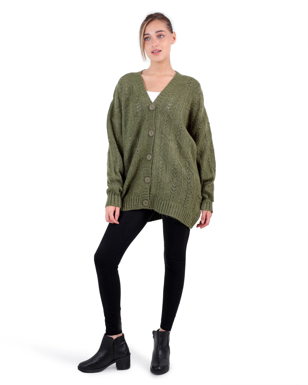 Women's Pointelle Knit Cardigan