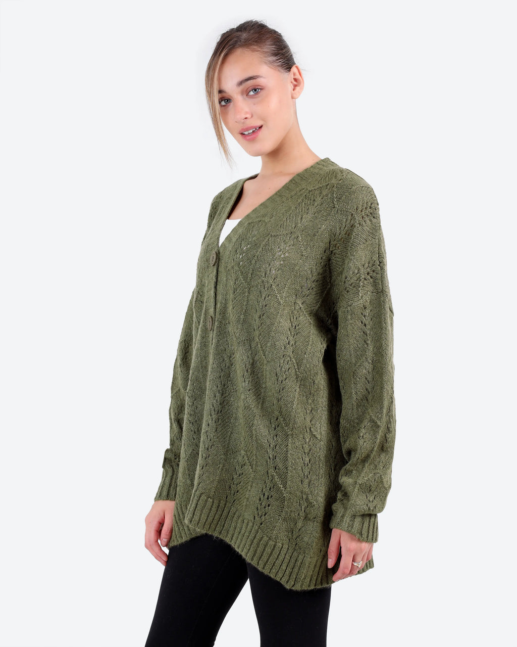 Women's Pointelle Knit Cardigan