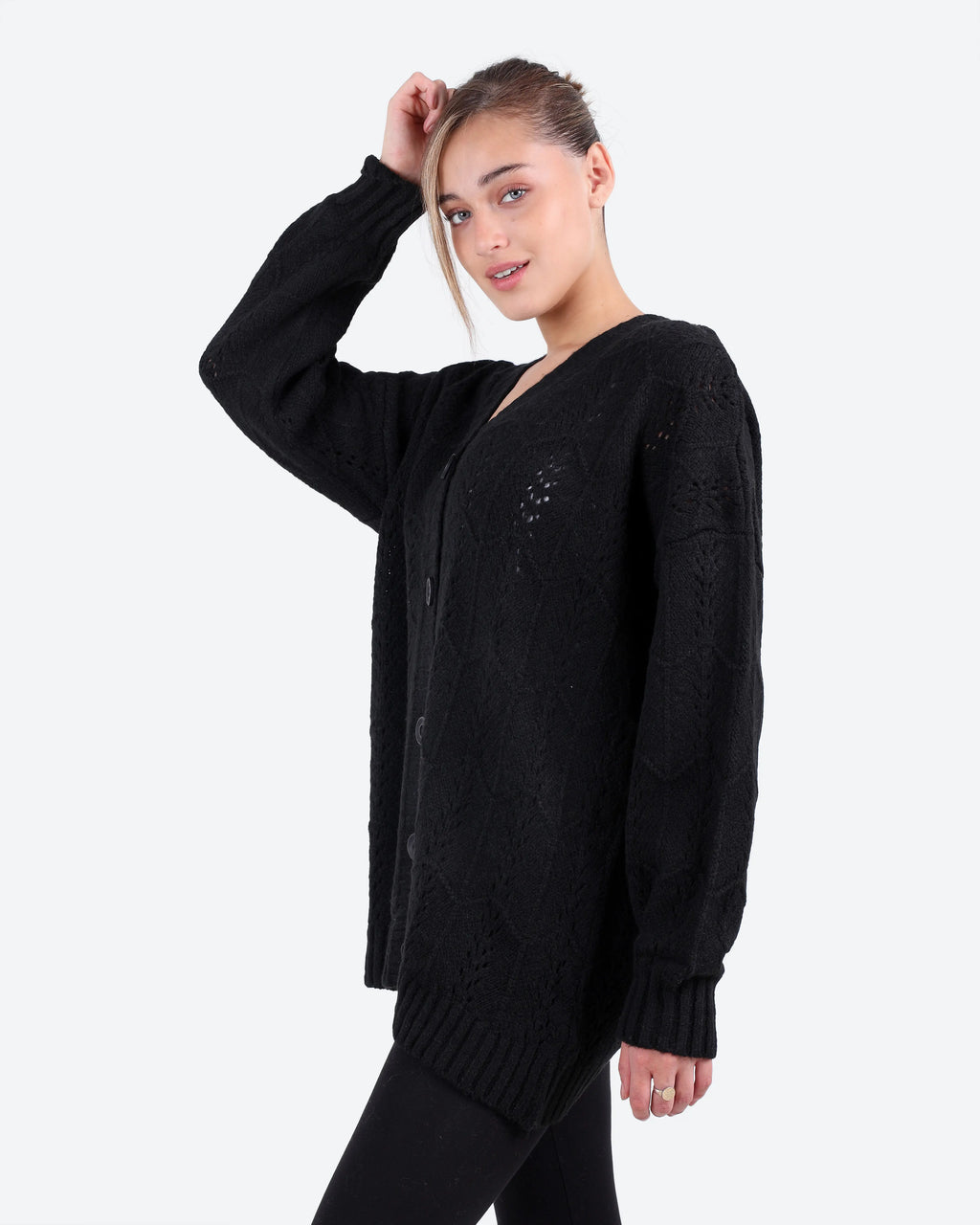Women's Pointelle Knit Cardigan