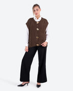 Women's Cable-Knit Buttoned Vest