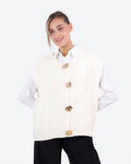 Women's Cable-Knit Buttoned Vest