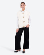 Women's Cable-Knit Buttoned Vest
